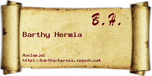 Barthy Hermia névjegykártya
